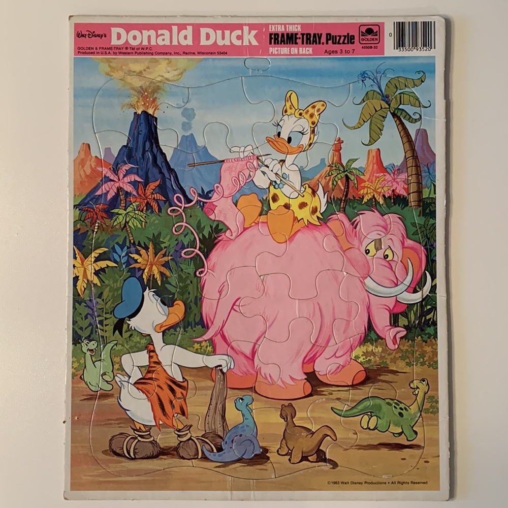 Golden Extra Thick Frame-Tray Puzzle, Walt Disney’s Donald Duck, 1983